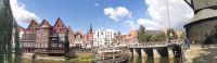 Panoramablick vom alten Holzkran aus, Lüneburg