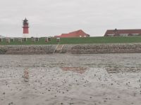 Kulisse des Hafens von Büsum vom Watt aus