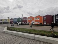 Bunte Hummerbuden auf Helgoland