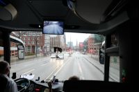 Stadtrundfahrt in Hamburg, leider bei Regen