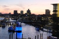 Blick zu den Landungsbrücken