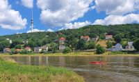 Elbe und Fernsehturm von Dresden