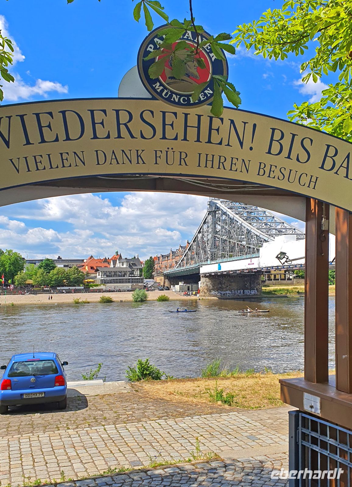 Mittagspause im Körnergarten am Blauen Wunder in Dresden Loschwitz