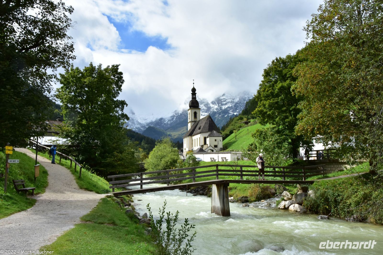 Malerwinkel - Ramsau bei Berchtesgaden - Pfarrkirche St. Sebastian vor der Reiteralm