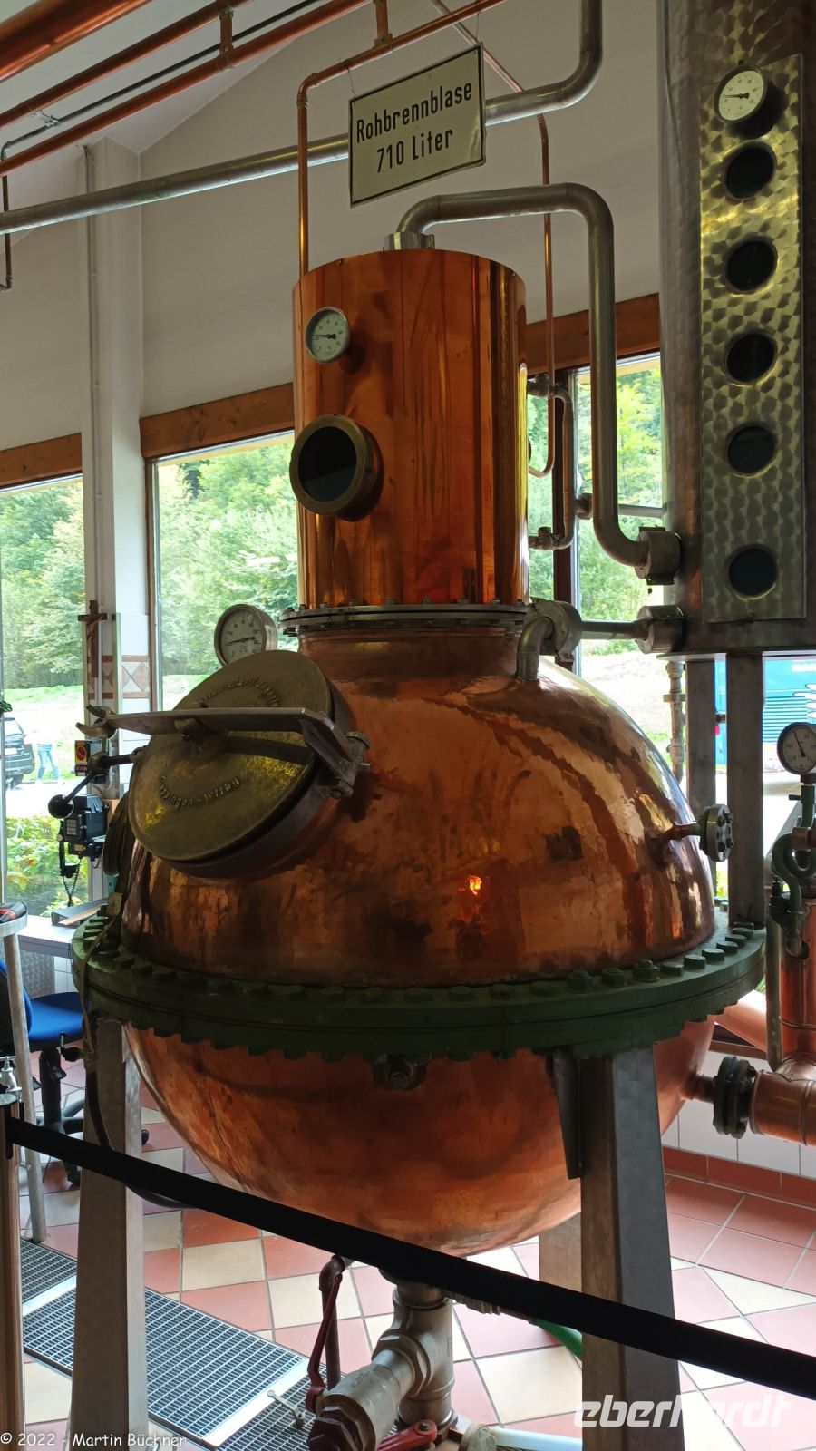 Brennblase in der Enzianbrennerei Grassl