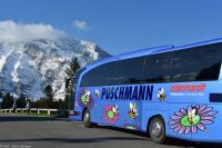 Roßfeldpanoramastraße - Eberhardt Reisebus vor dem Hohen Göll