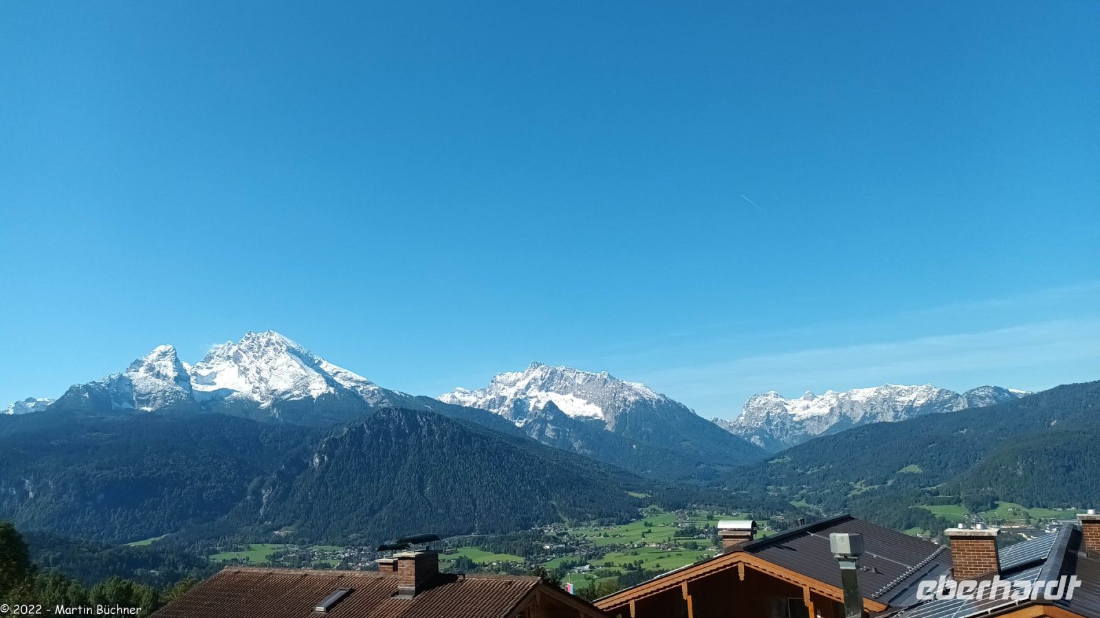 Brotzeit im Alpengasthof Hochlenzer - Panoramablick auf Watzmann und Hochkalter