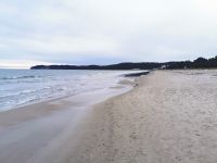 Der berühmte kilometerlange Sandstrand von Binz