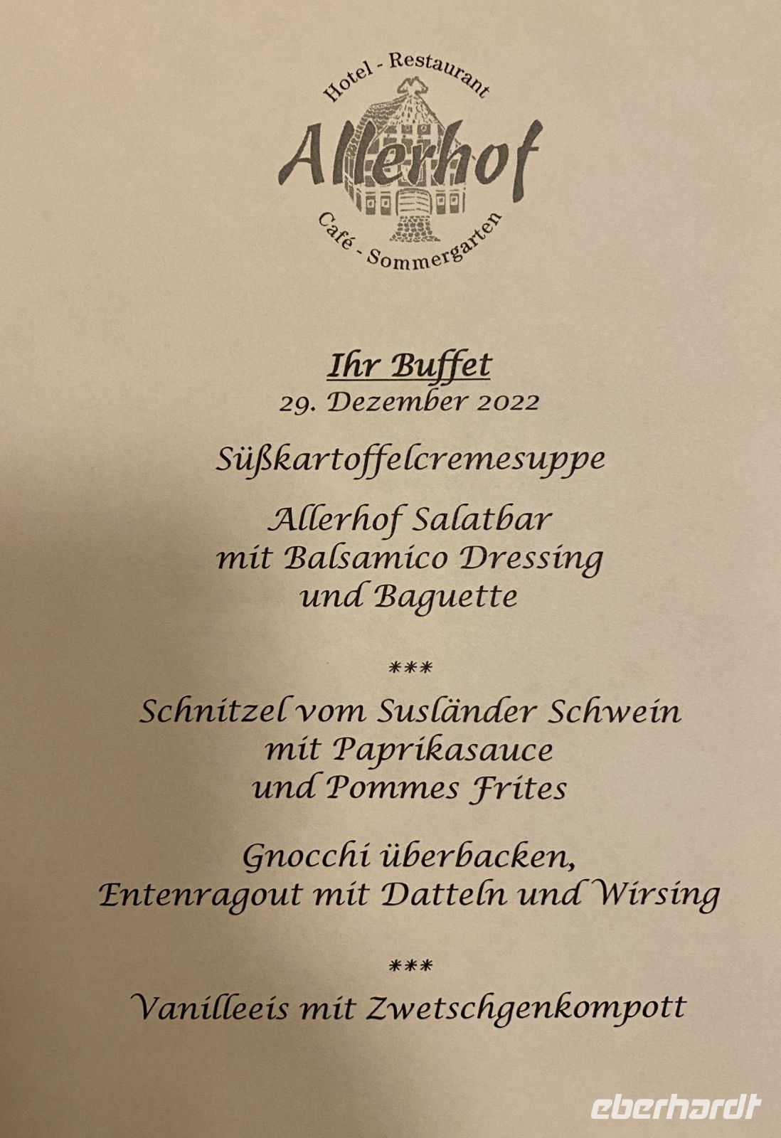 Tag 1 - Unser Buffet im Hotel Allerhof