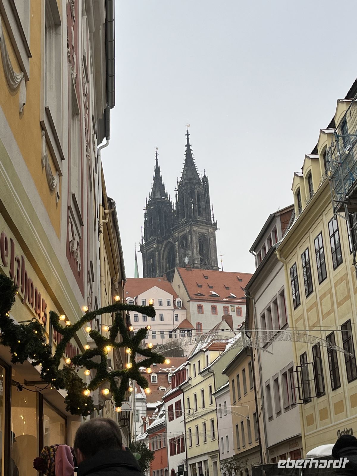 Blick durch die Meißner Hauptstraße zum Dom