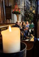 Die Bläser bereiten sich auf den Gottesdienst im Dom vor