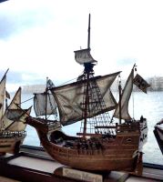 Modell einer Kogge auf unserem Hafenrundfahrtsschiff