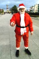 In Warnemünde begegnet uns der Weihnachtsmann