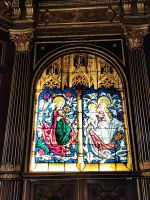 Kunstvolles Glasfenster im Schweriner Schloß