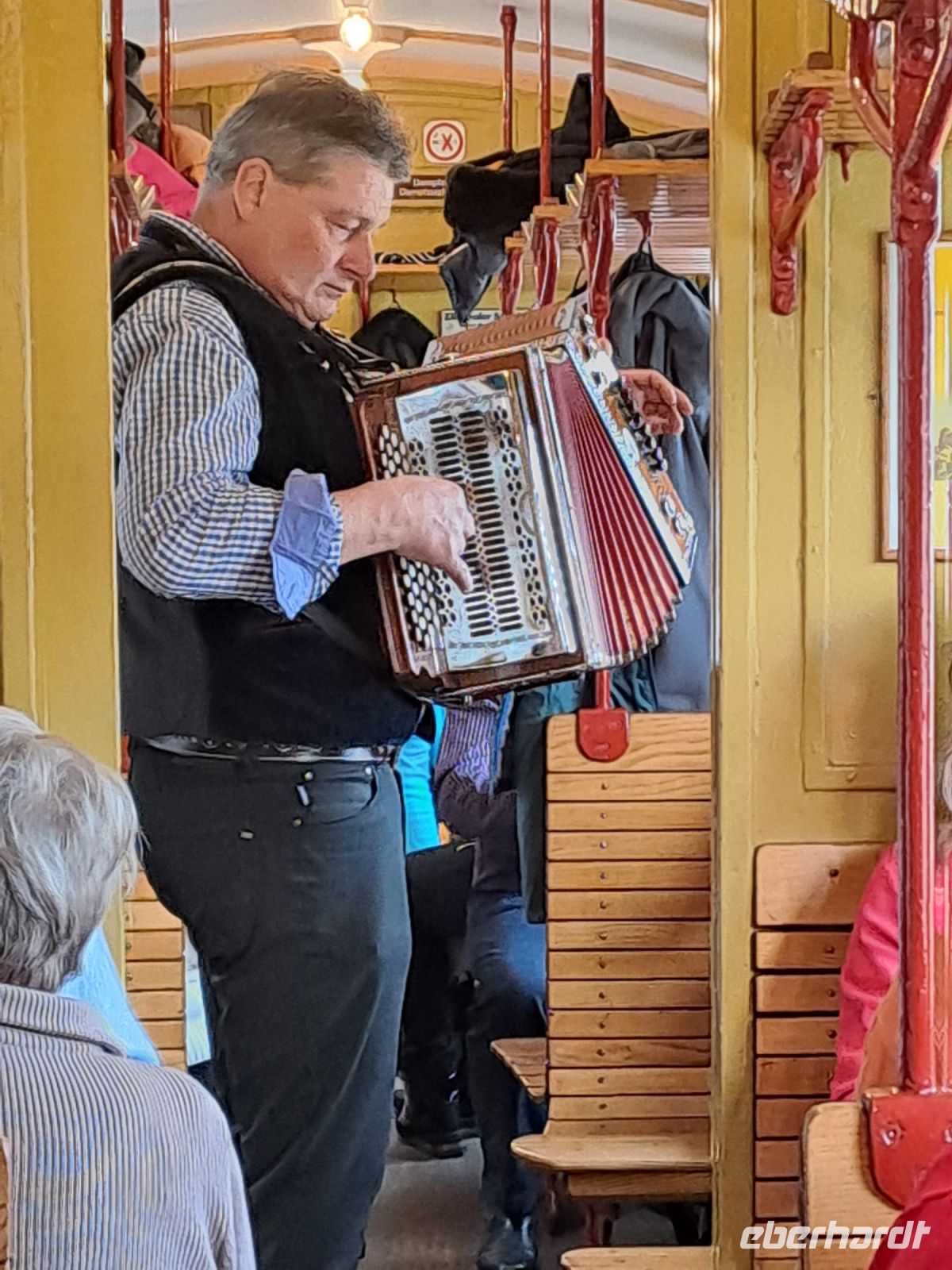 Alleinunterhalter im Zug