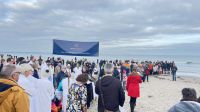 Seebad Binz Anbaden in der Ostsee am Neujahrstag