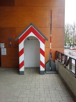 Tag 5 Symbolischer Grenzposten vor dem Europäischen Museum  Schengen