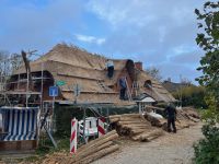 ... so also deckt man Reetdächer