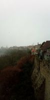Tag 1 - Blick auf Rothenburg ob der Tauber vom Burggraben der Stadt