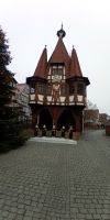 Tag 8 Blick auf das historische Rathaus in Michelstadt 