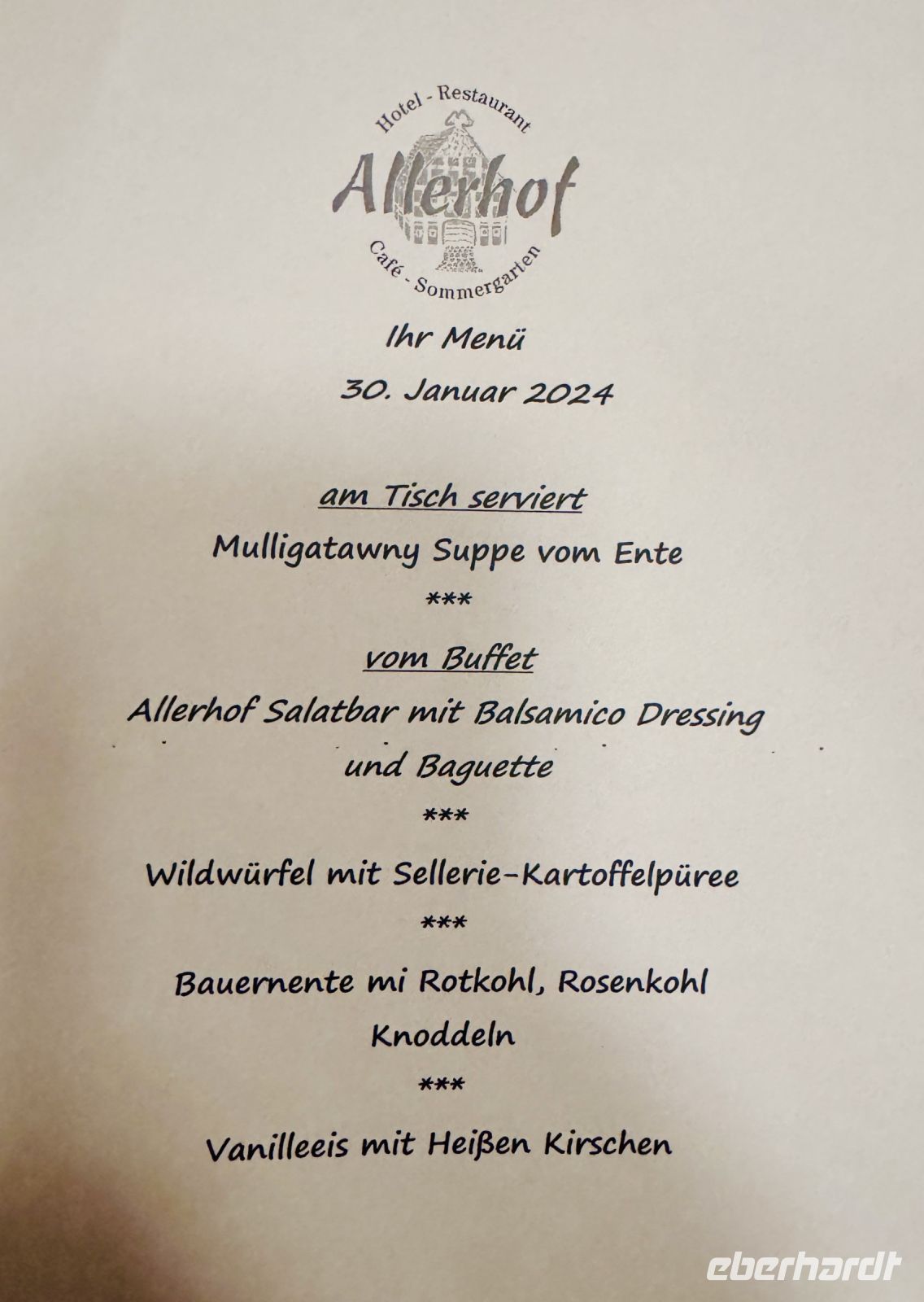 Tag 2 - Abendessen im Allerhof