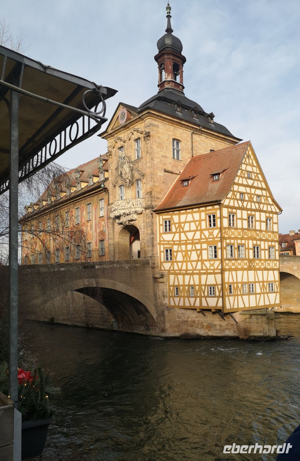 Altes Rathaus, Bamberg, im Wasser gebaut