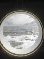 Überfahrt Blick vom Bullauge 