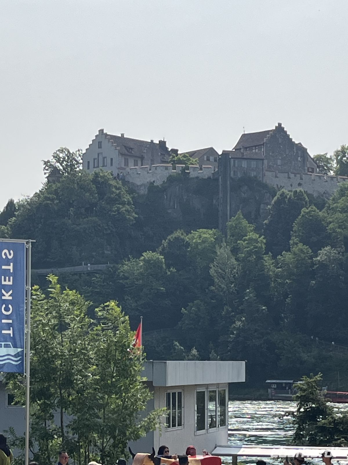 Bodenseerundreise 10.06.25   Rheinfall Schaffhausen - Blick auf Schloß Laufen