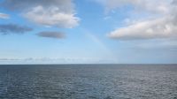 Überfahrt nach Amrum mit Regenbogen