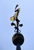 Auf dem Kirchturm prangt in Monschau kein Wetterhahn, sondern ein Schwan