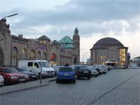 Blick zum alten Elbtunnel