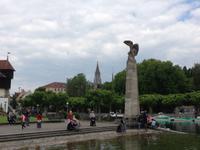 Zeppelin-Denkmal mit Münster in Konstanz