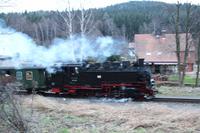 Zittauer Schmalspurbahn bei der Einfahrt in Oybin