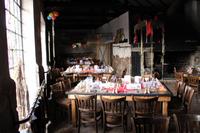 geschmückte Schmiede für die Silvesterfeier am Abend