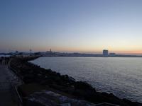 Rostock Warnemünde, Blick von der Mole auf Hotel 