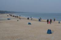 Mittags ist der Strand fast sauber!