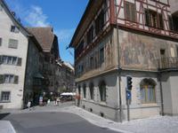 Die Rückenfront des Rathauses