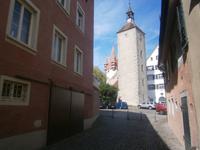Lindau, Turm der Peterskirche, im Hintergrund der 