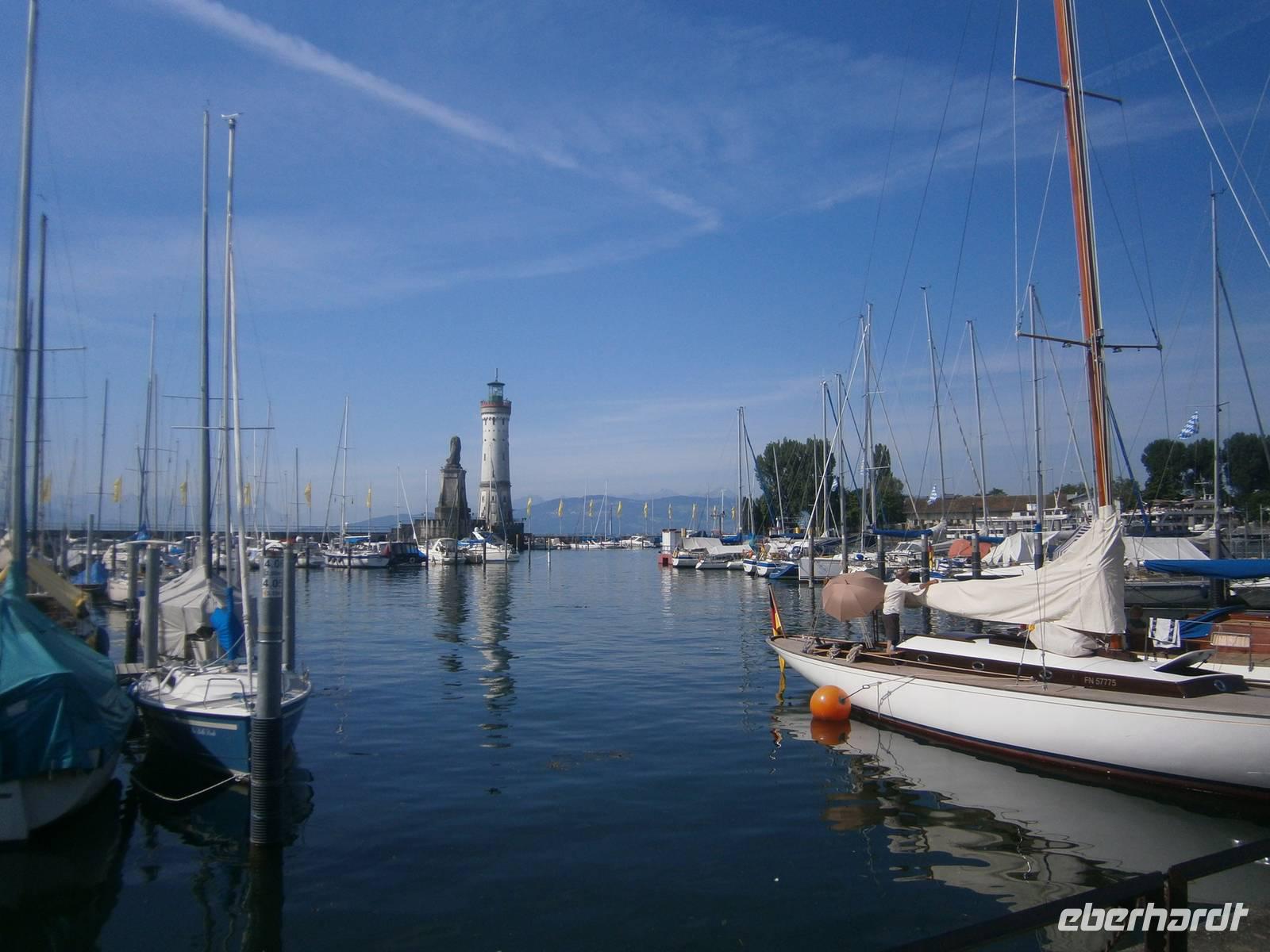 Bayerischer Löwe und Neuer Leuchtturm, das wahrzeichen von Lindau