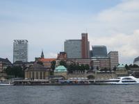 Hafenrundfahrt-Blick auf die Landungsbrücken