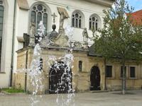 Celle - Wasserspiele vor der Stadtkirche