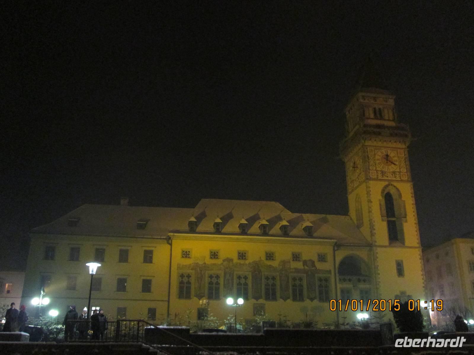 Rathaus Passau am Neujahrsmorgen