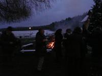 Hotelempfang mit Lagerfeuer