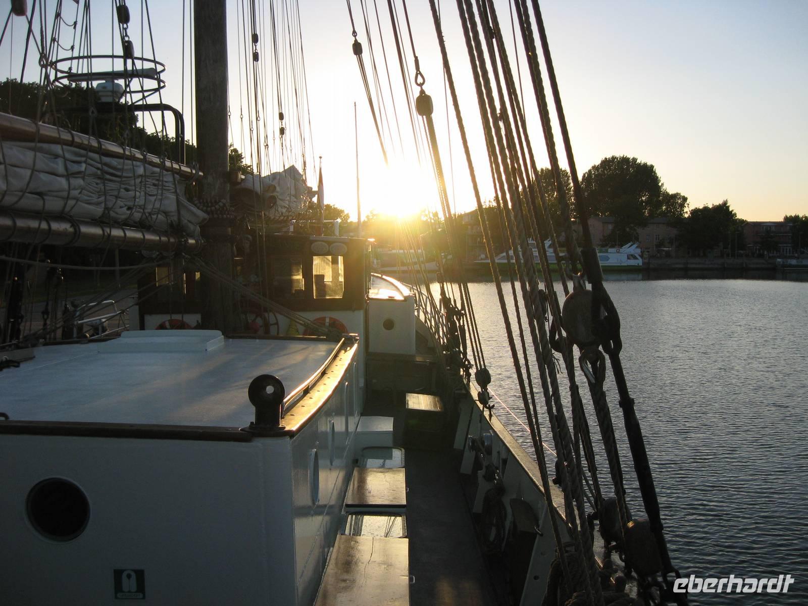 Einschiffen auf der Marie Galante in Stralsund