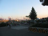 Blick von St. Pauli auf den Hafen
