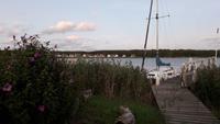 Blick zum Bodden am Abend