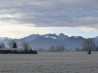 Neujahrsmorgen in Happing-Blick zum Wendelstein