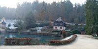 Tag 11 Blick auf den Park vom Schloss Mespelbrunn in Mespelbrunn 