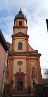 Tag 3 Blick auf die Kirche Johannes der Täufer in Mönchberg 