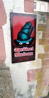 Tag 4 Blick auf das Eingangsschild vom Spessartmuseum in Lohr am Main 